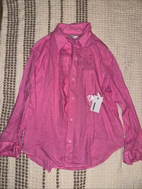 Bright Pink Button-Up Shirt